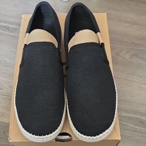 UGG Black and Tan Slip-On Loafers